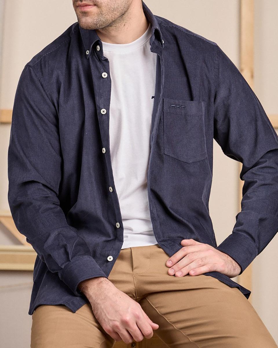 Chemise à carreaux bleu