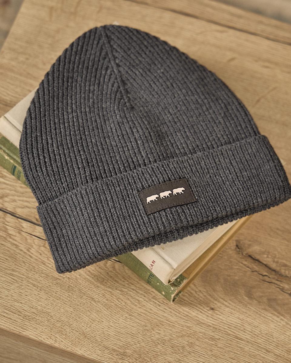 Bonnet en tricot gris