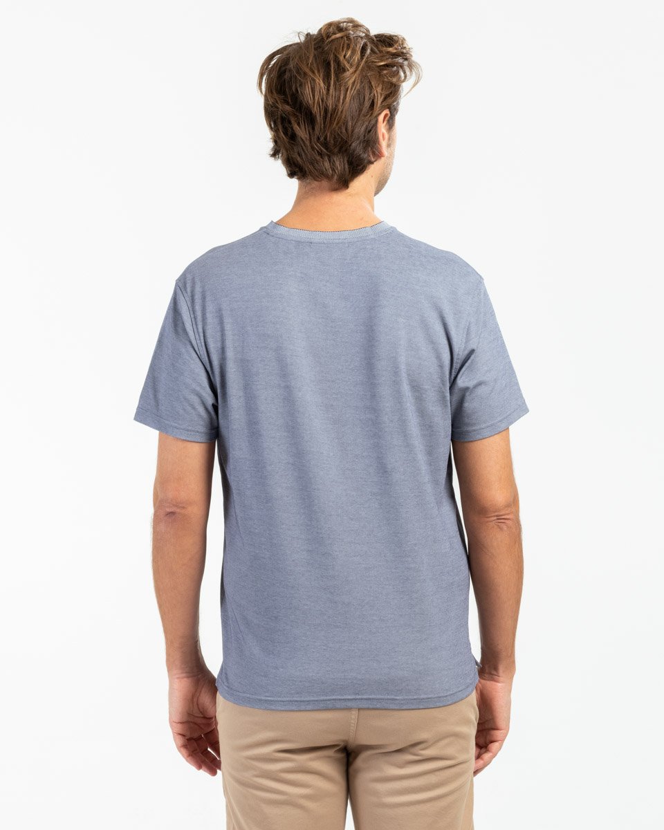 T-shirt col V uni regular fit Standard 100 by OEKO-TEX® bleu