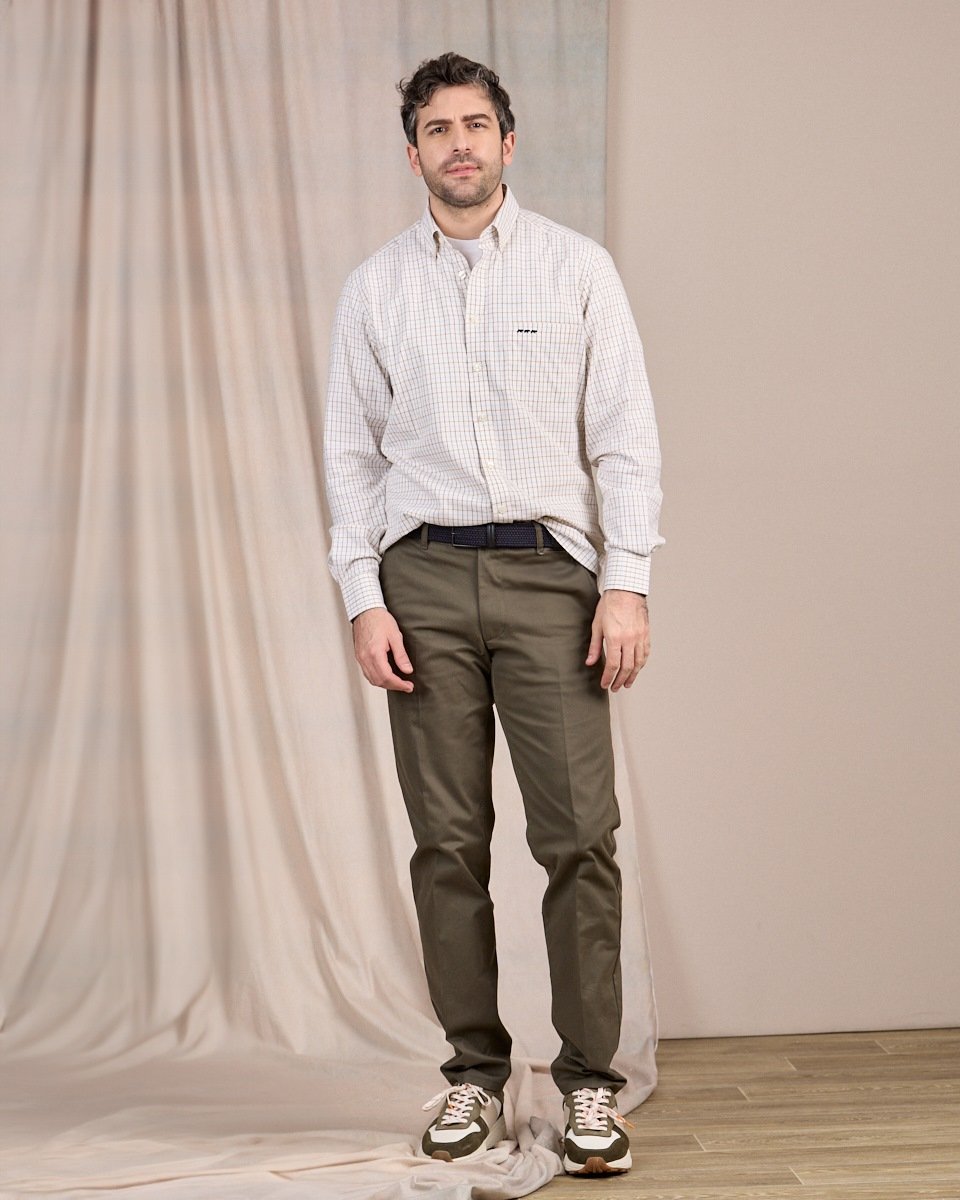 Chemise à carreaux vert