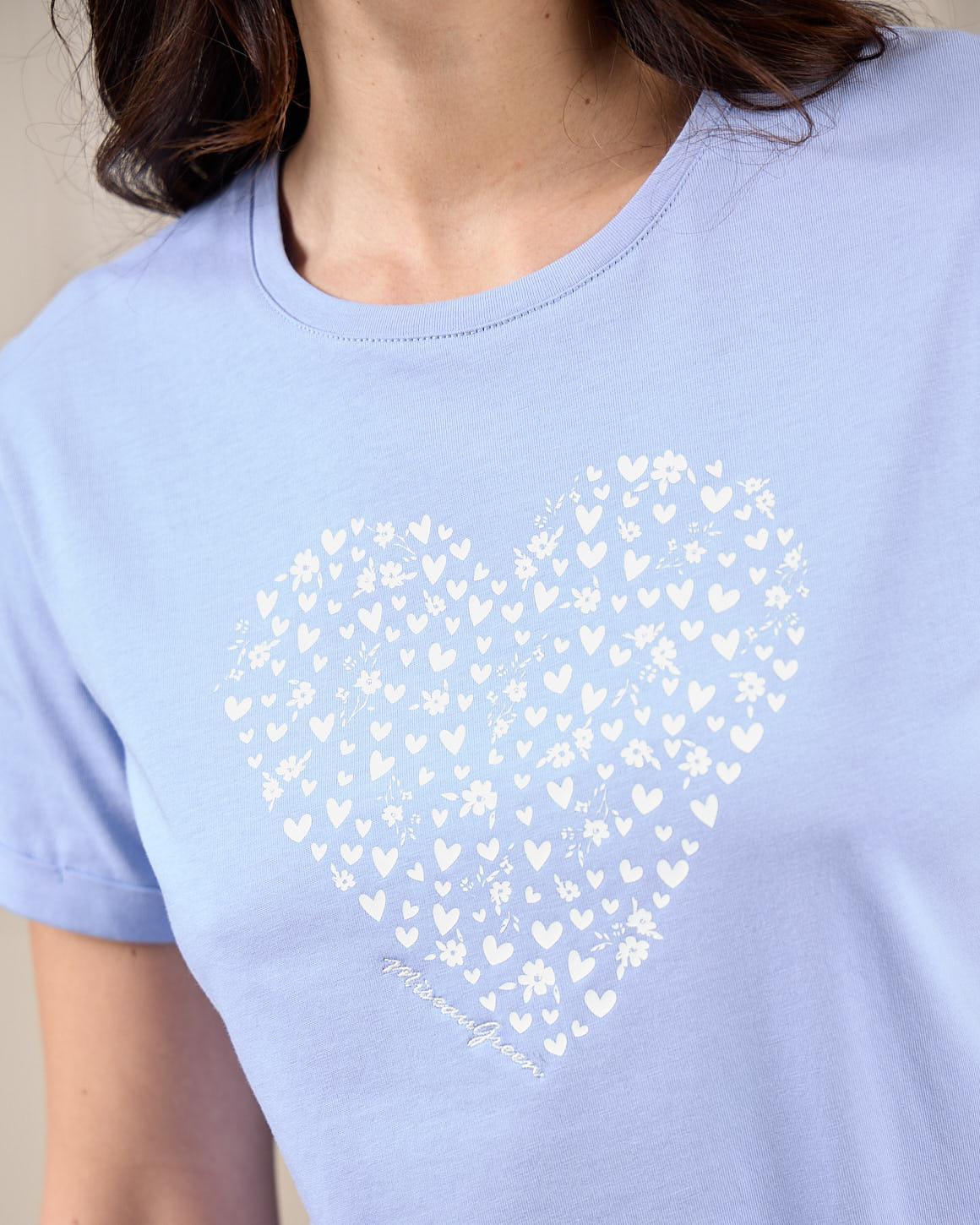 T-shirt cœur Grayce bleu