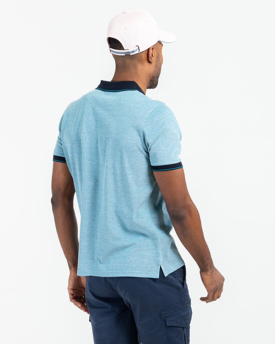 Polo manches courtes regular fit col contrasté vert