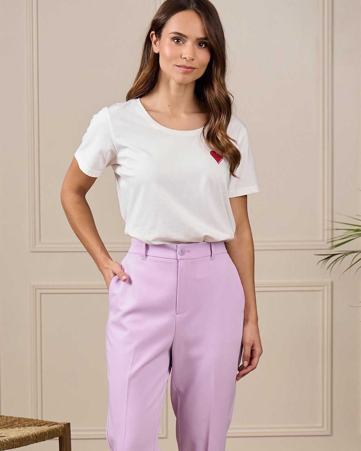 Pantalon cigarette Carrie violet
