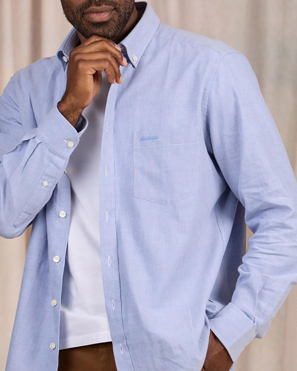 Chemise manches longues bleu