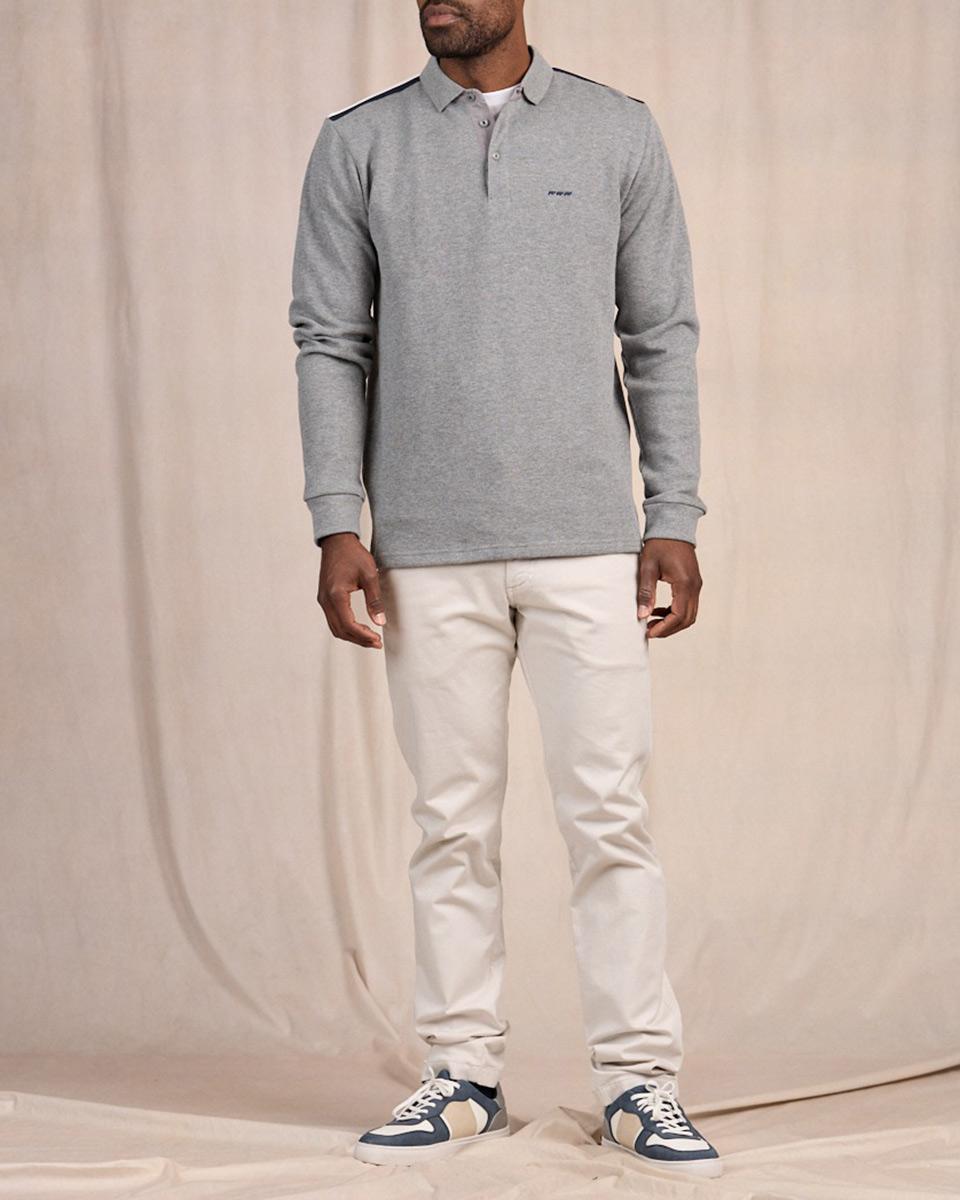 Polo manches longues regular fit à épaulettes