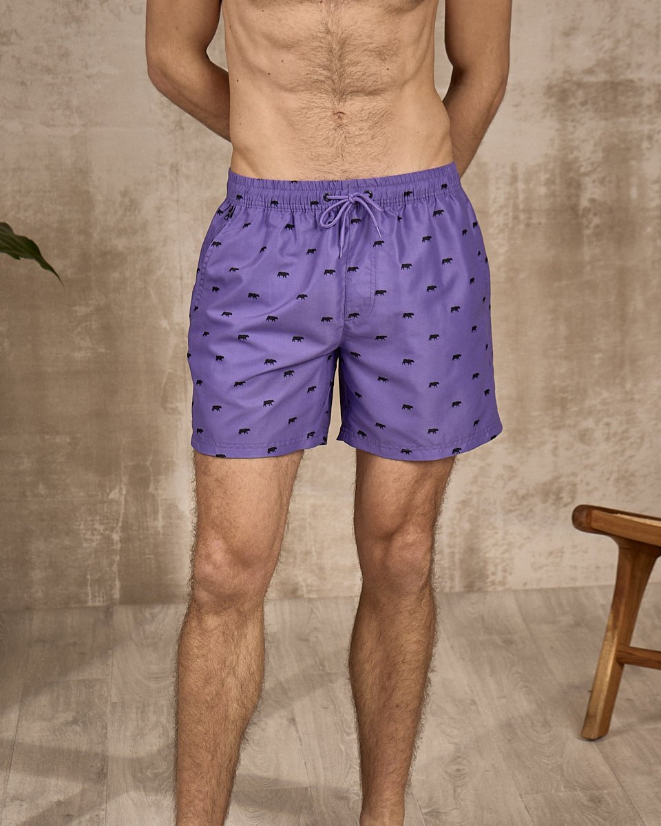 Short de bain imprimé petites vaches