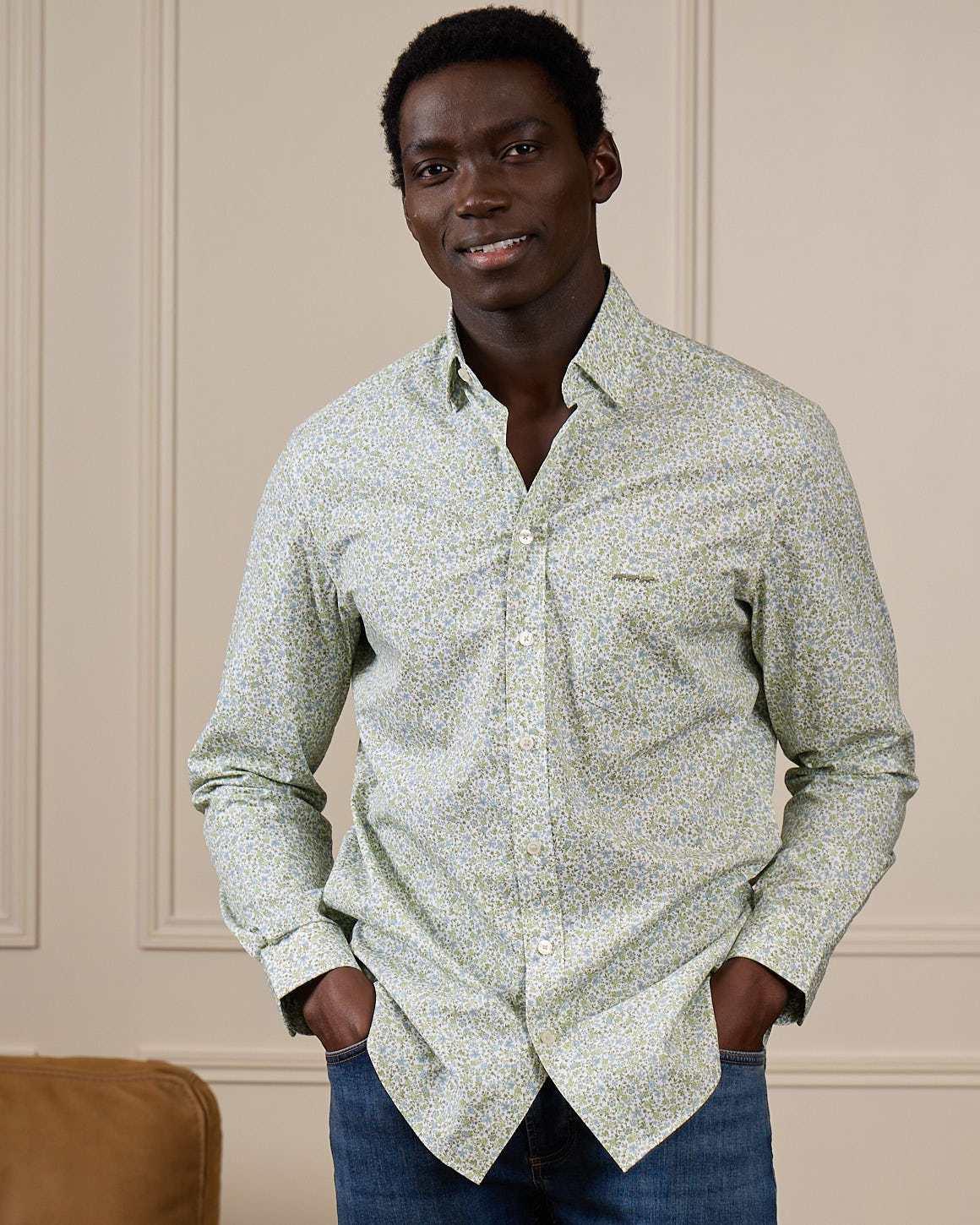 Chemise fantaisie vert