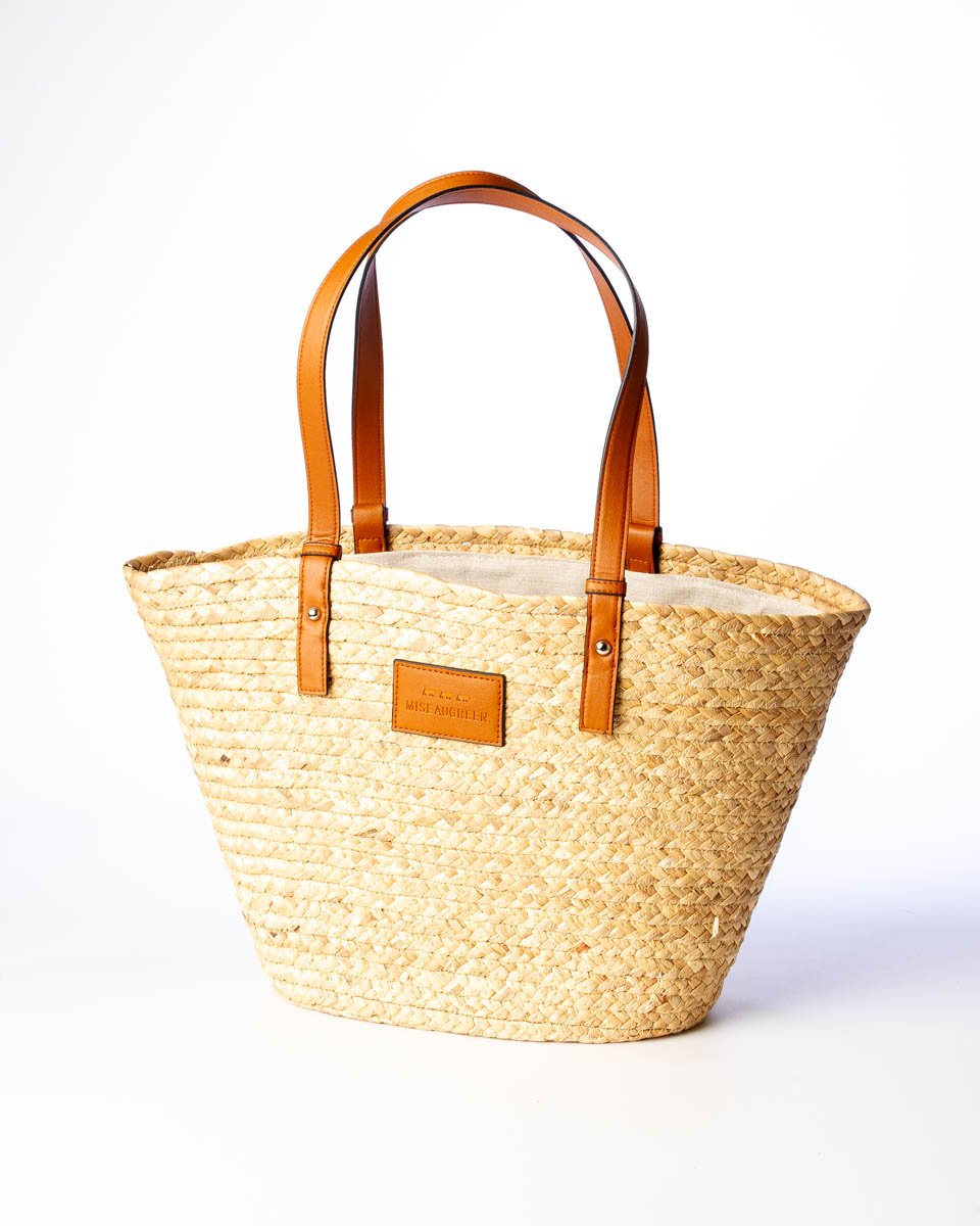 Sac de plage panier beige