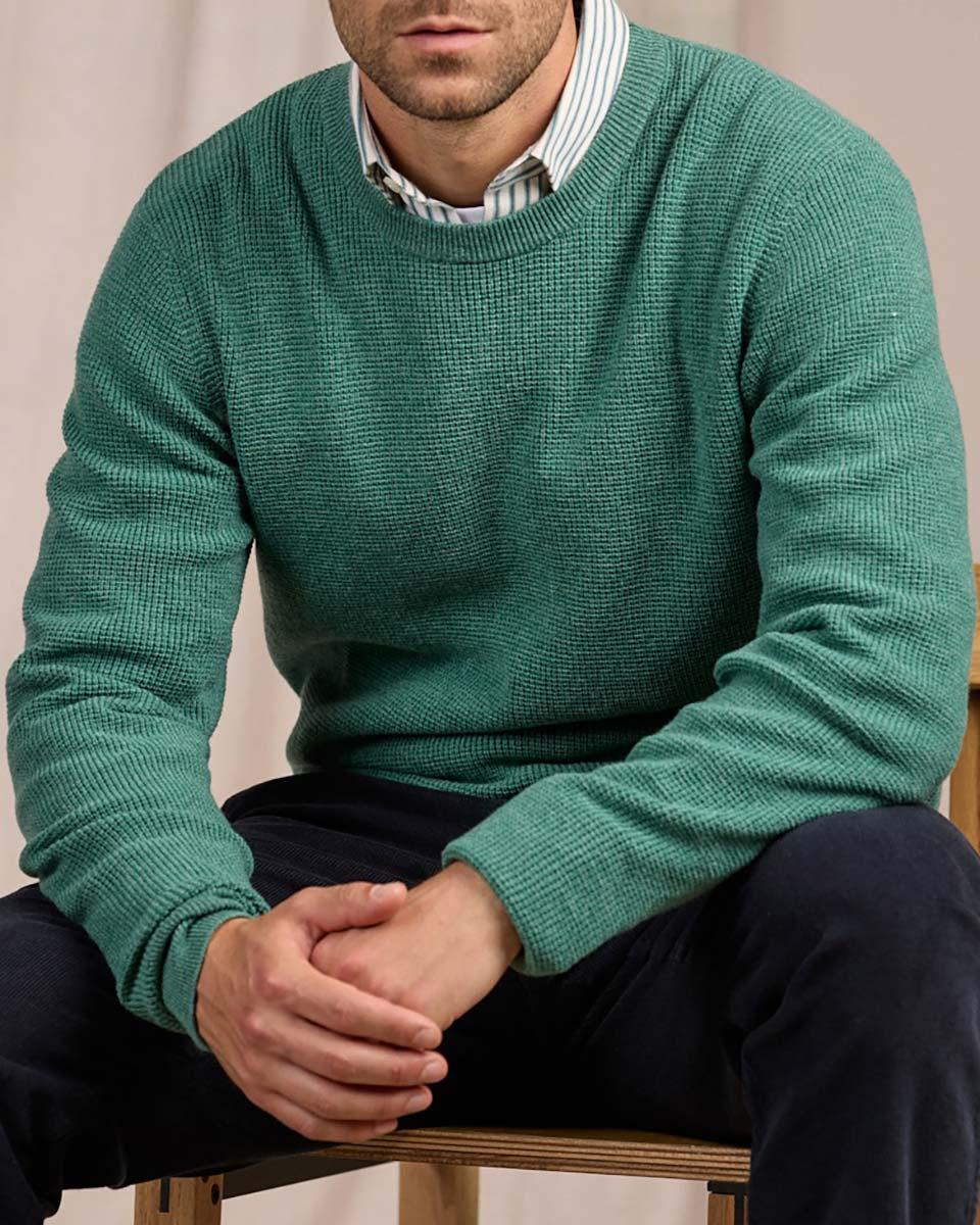 Pull point grain de riz vert