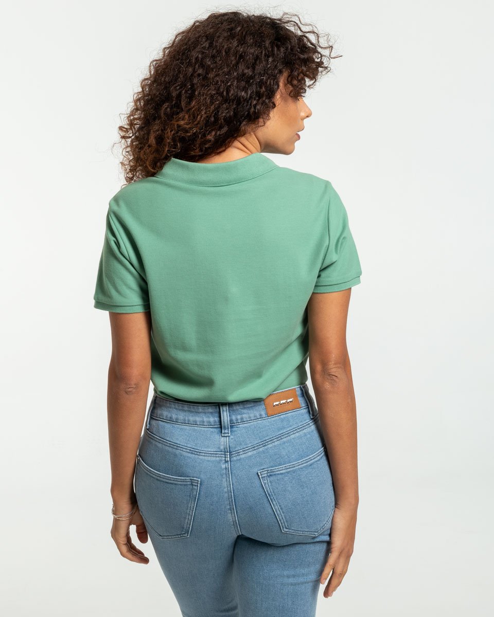 Polo piqué Jeanne manches courtes uni 100% coton vert
