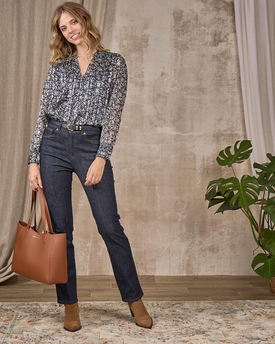 Blouse fleurie bleu