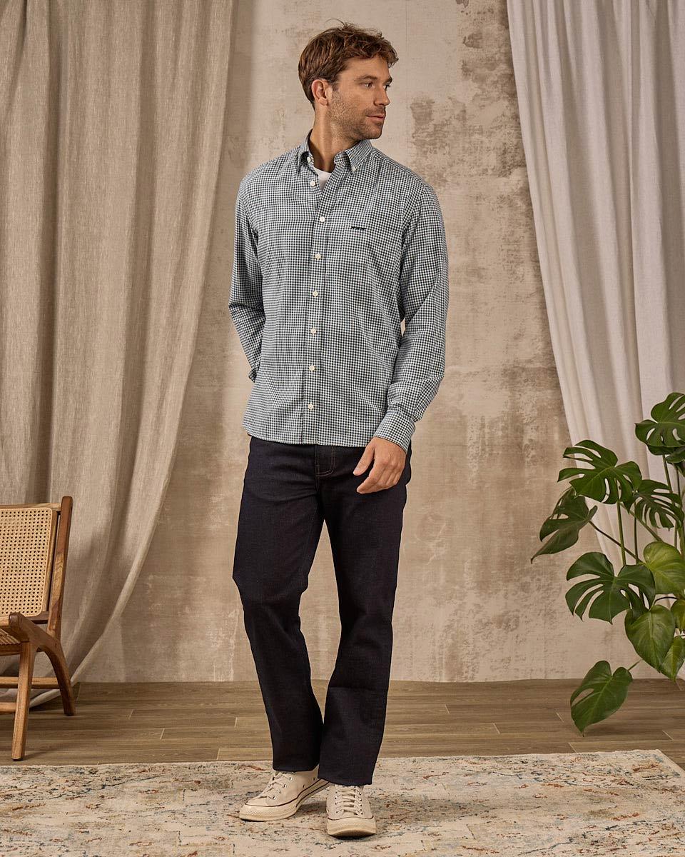 Chemise à carreaux bleu