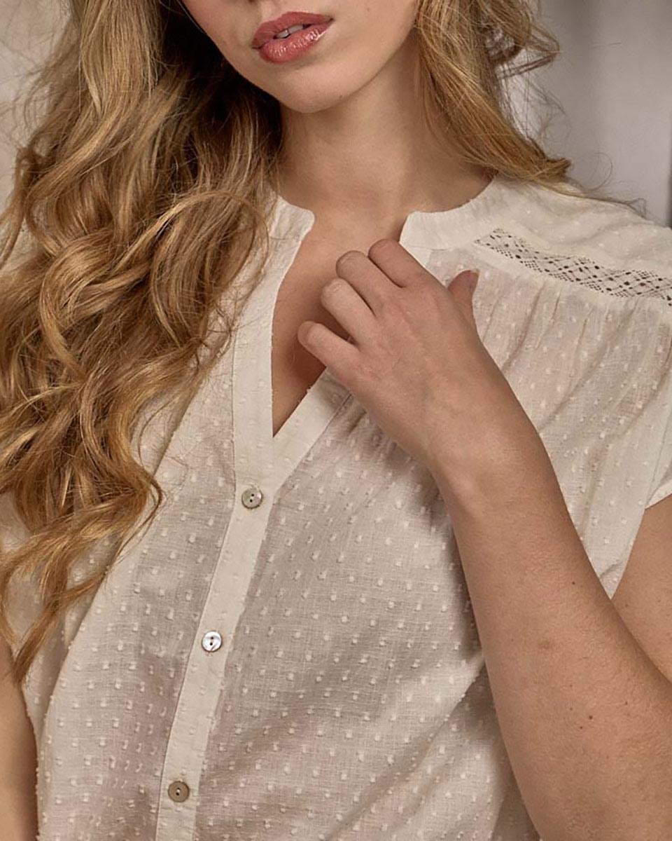 Top chaîne et trame blanc