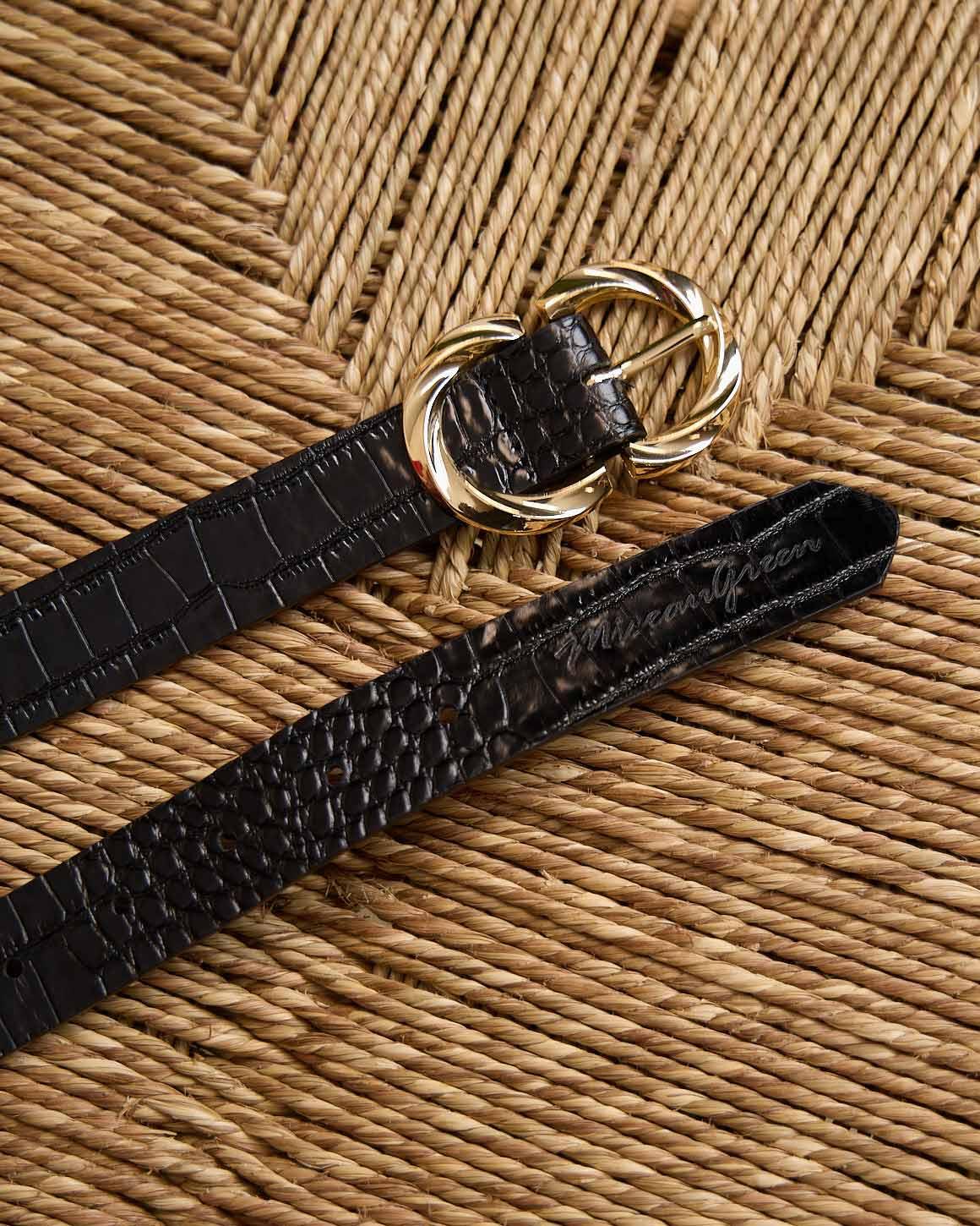 Ceinture motif croco Gianna noir