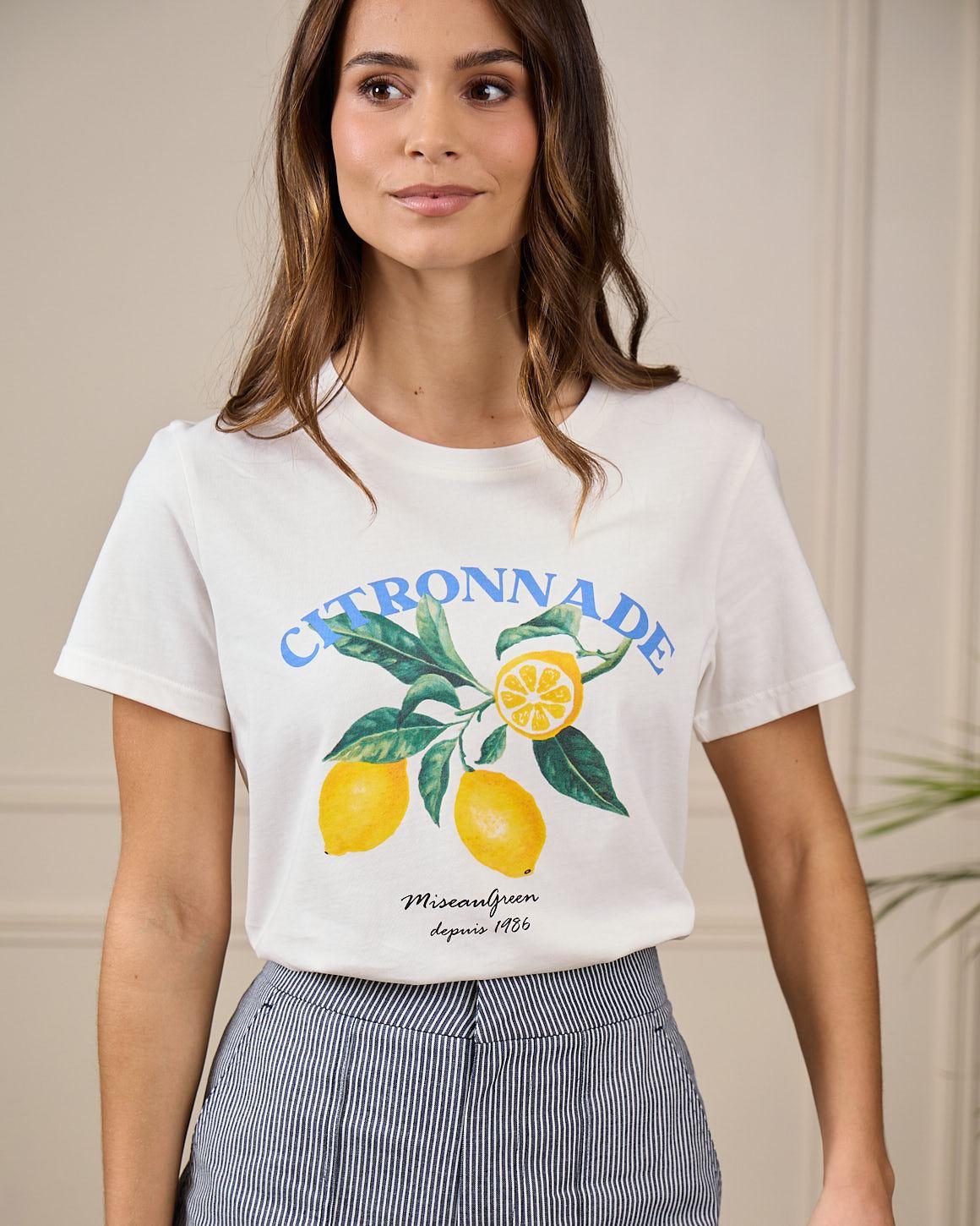 T-shirt citrons Gabriel blanc