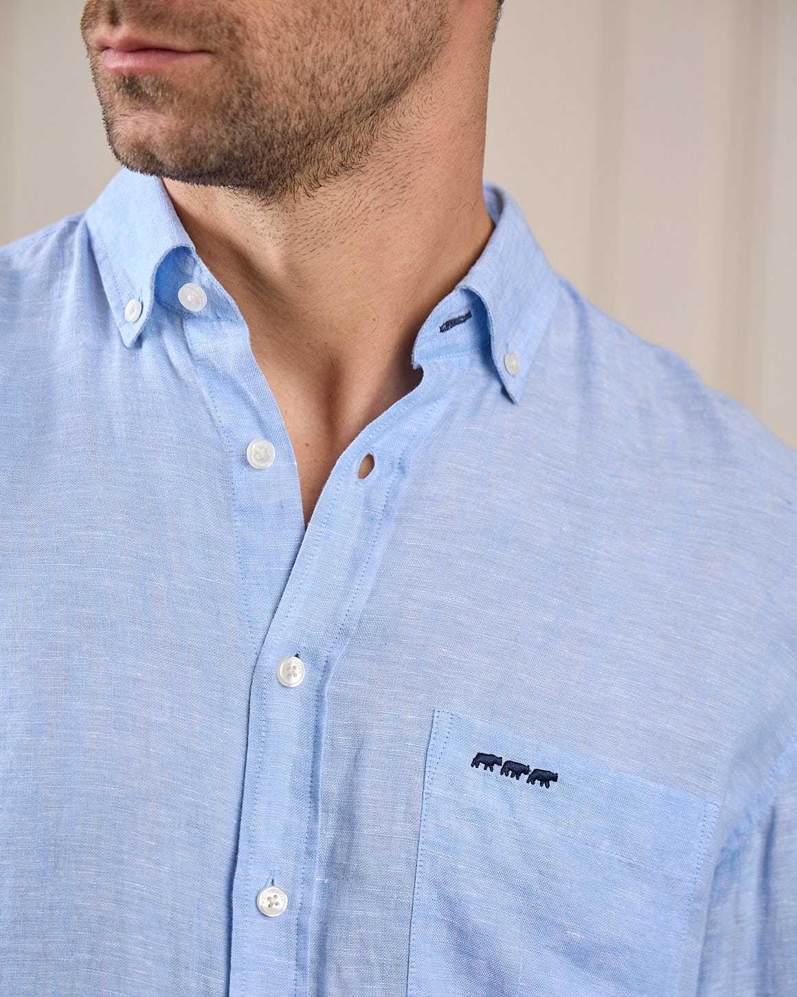 Chemise lin Gibson bleu