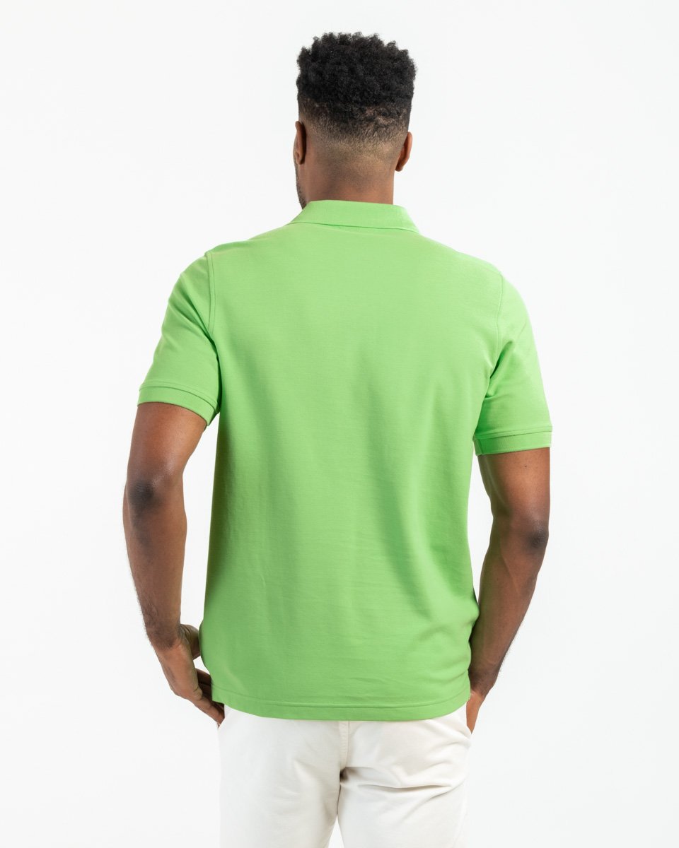 Polo piqué Douglas coupe droite manches courtes uni vert