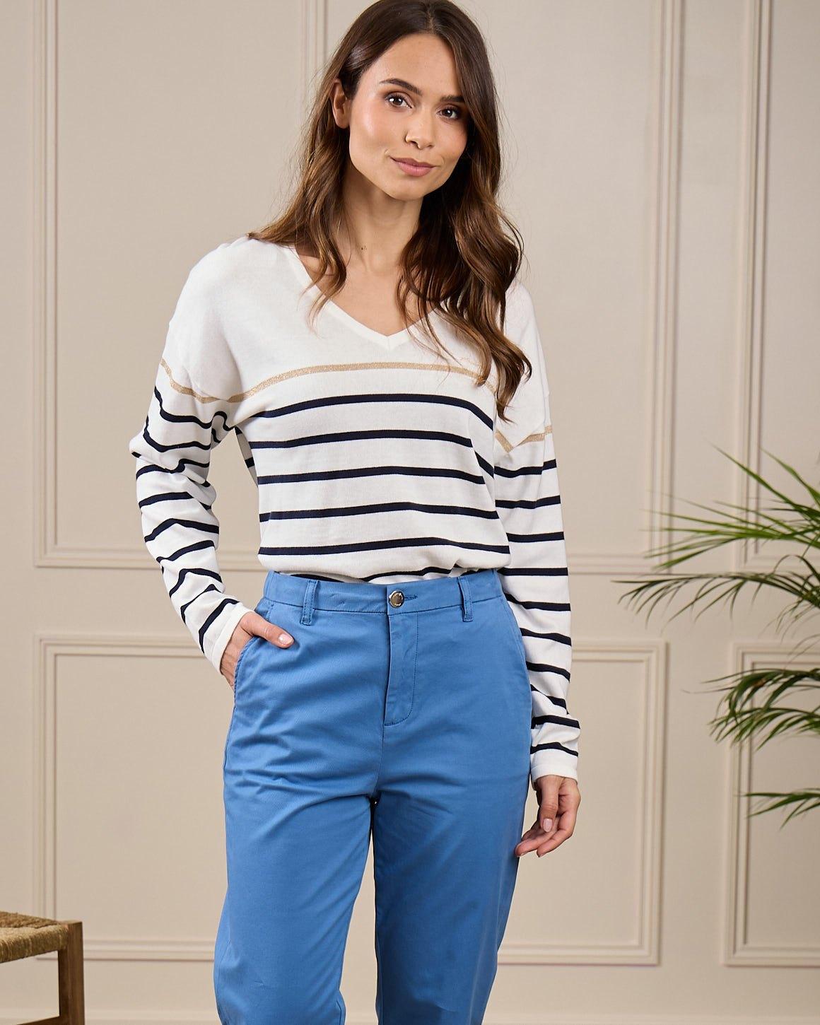 Pantalon chino Gladys bleu