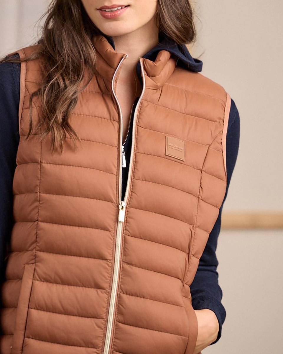 Doudoune sans manches beige