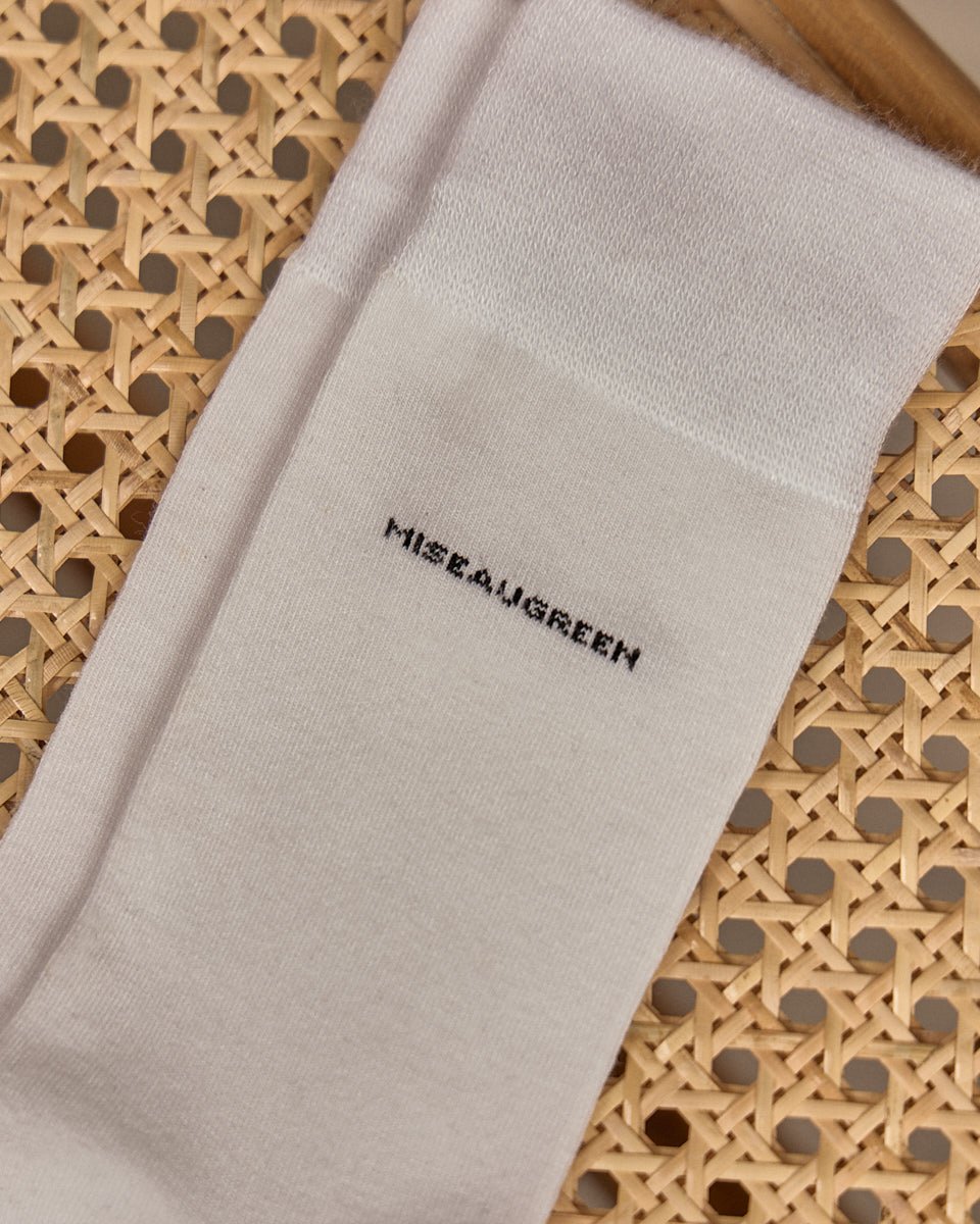 Chaussettes bambou blanc