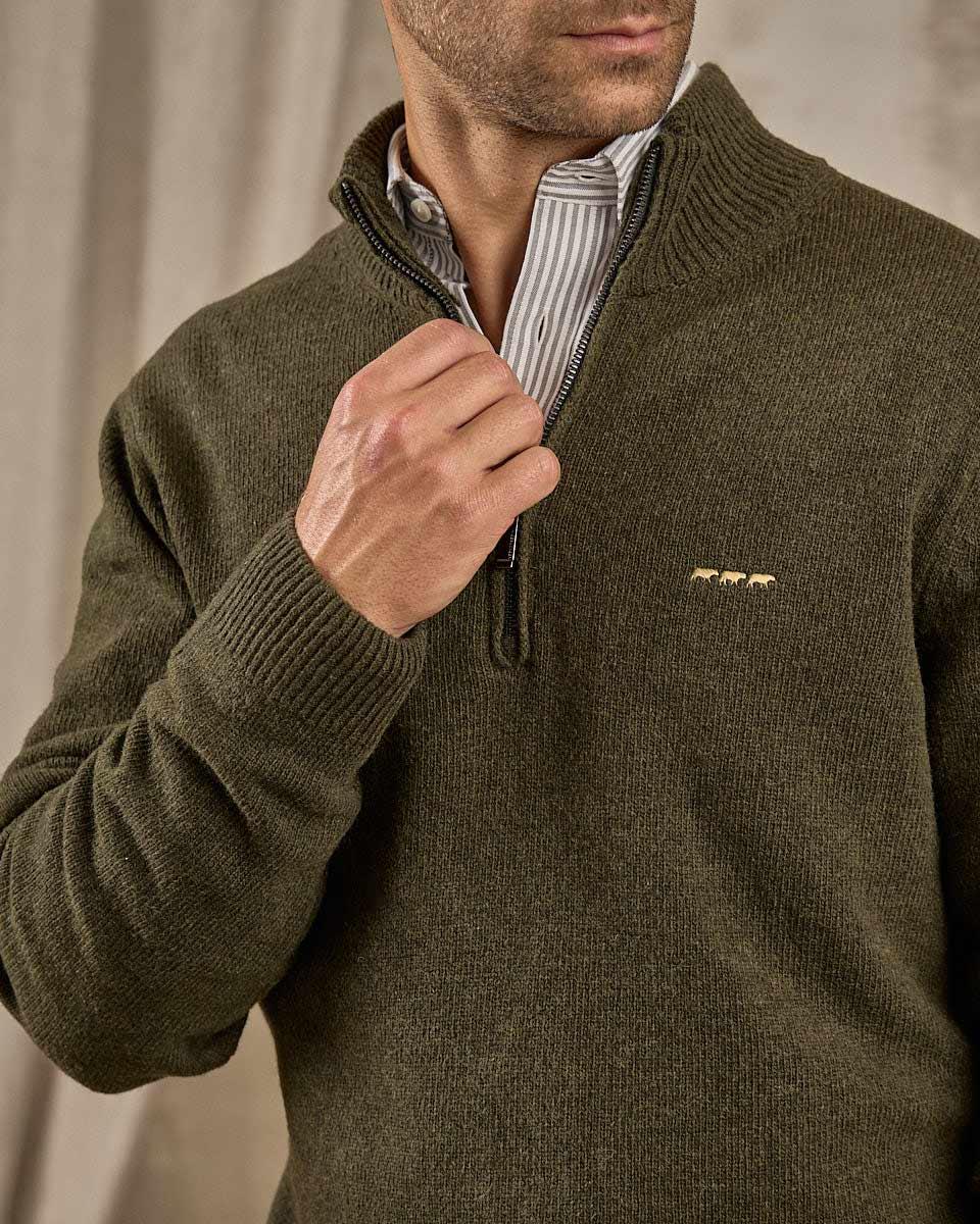 Pull col camionneur vert