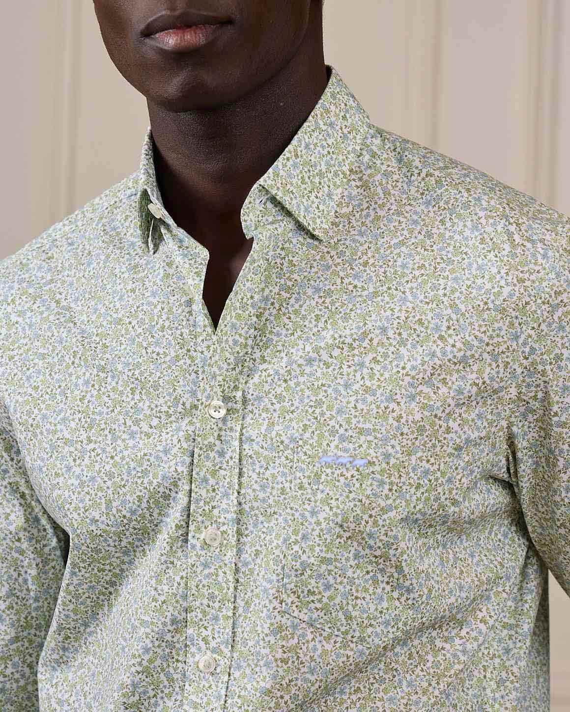 Chemise fantaisie vert