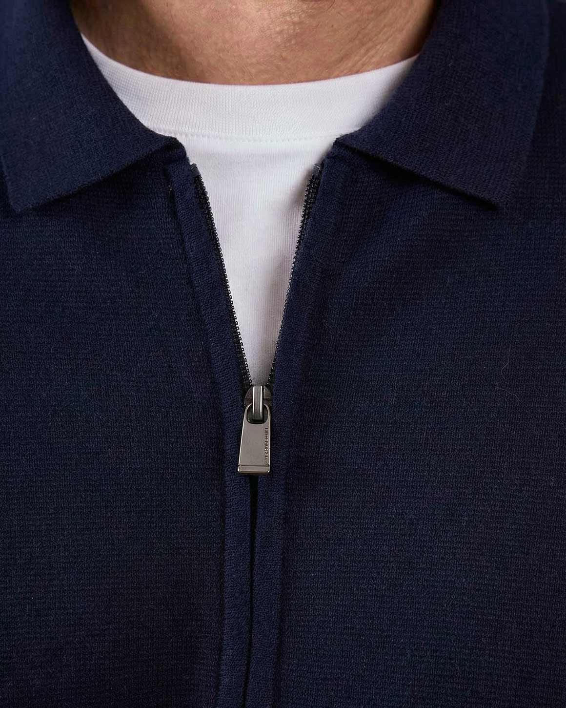 Cardigan zippé Gustave bleu