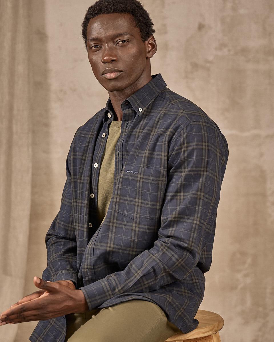 Chemise à carreaux bleu