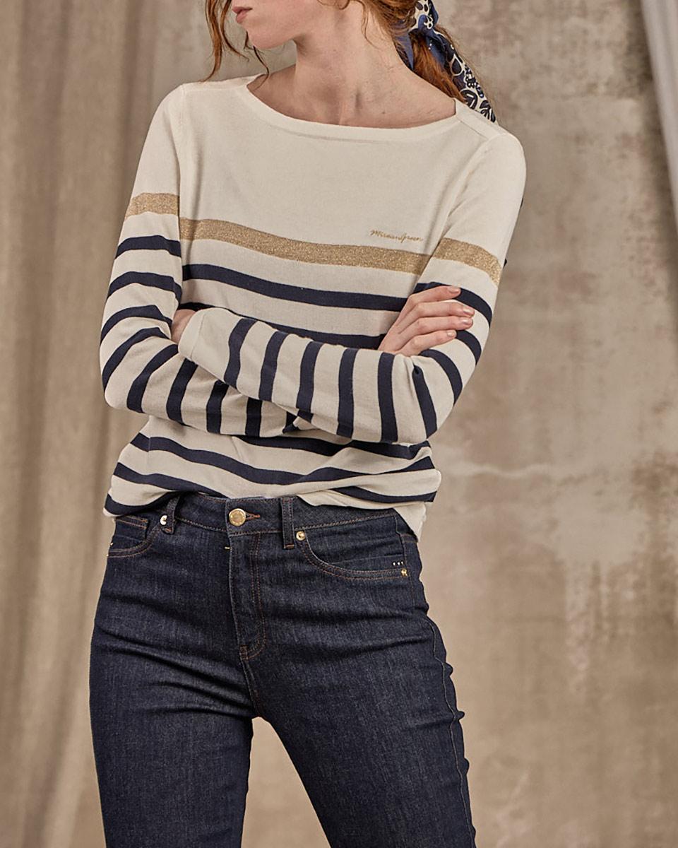 Pull rayé blanc