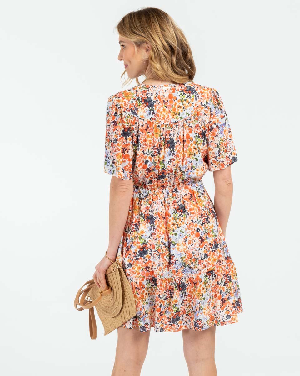 Robe courte imprimée motif champêtre