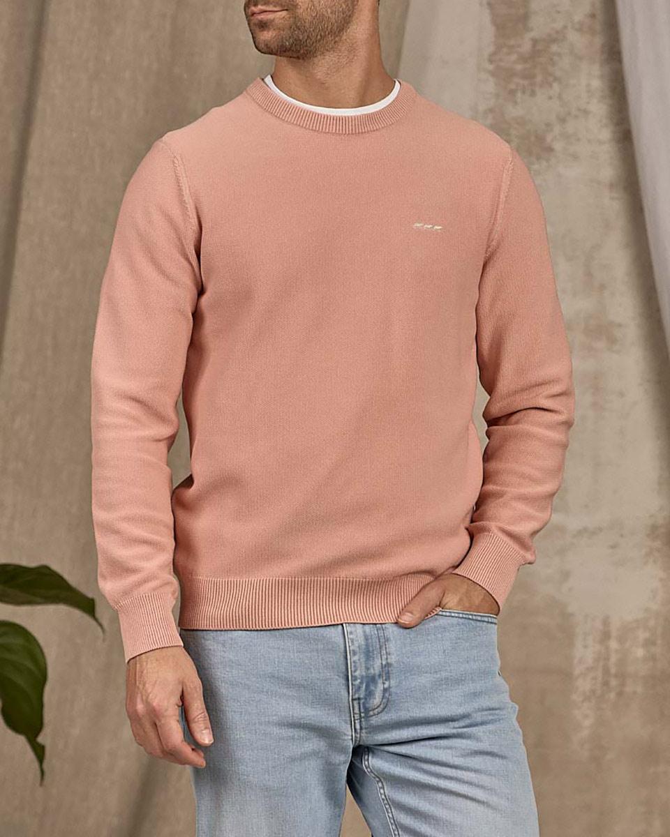 Pull nid d'abeille rose