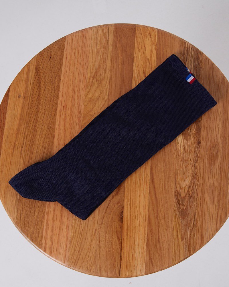 Chaussettes unies côtelées en fil d'Ecosse beige