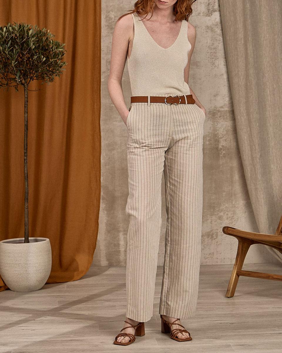 Pantalon fluide beige