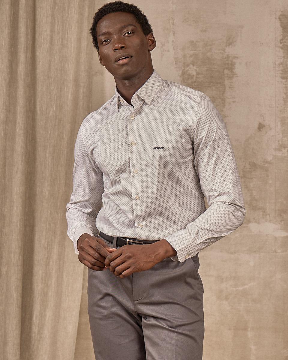 Chemise micro motifs violet