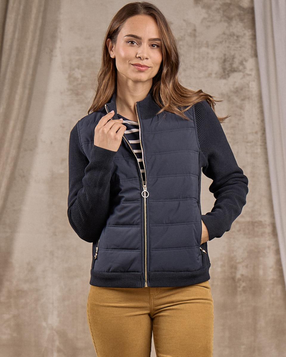 Cardigan bi-matières