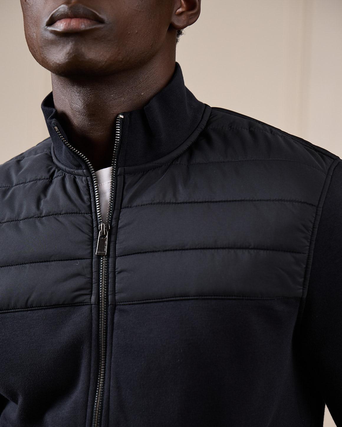 Cardigan bi-matières Gabino noir