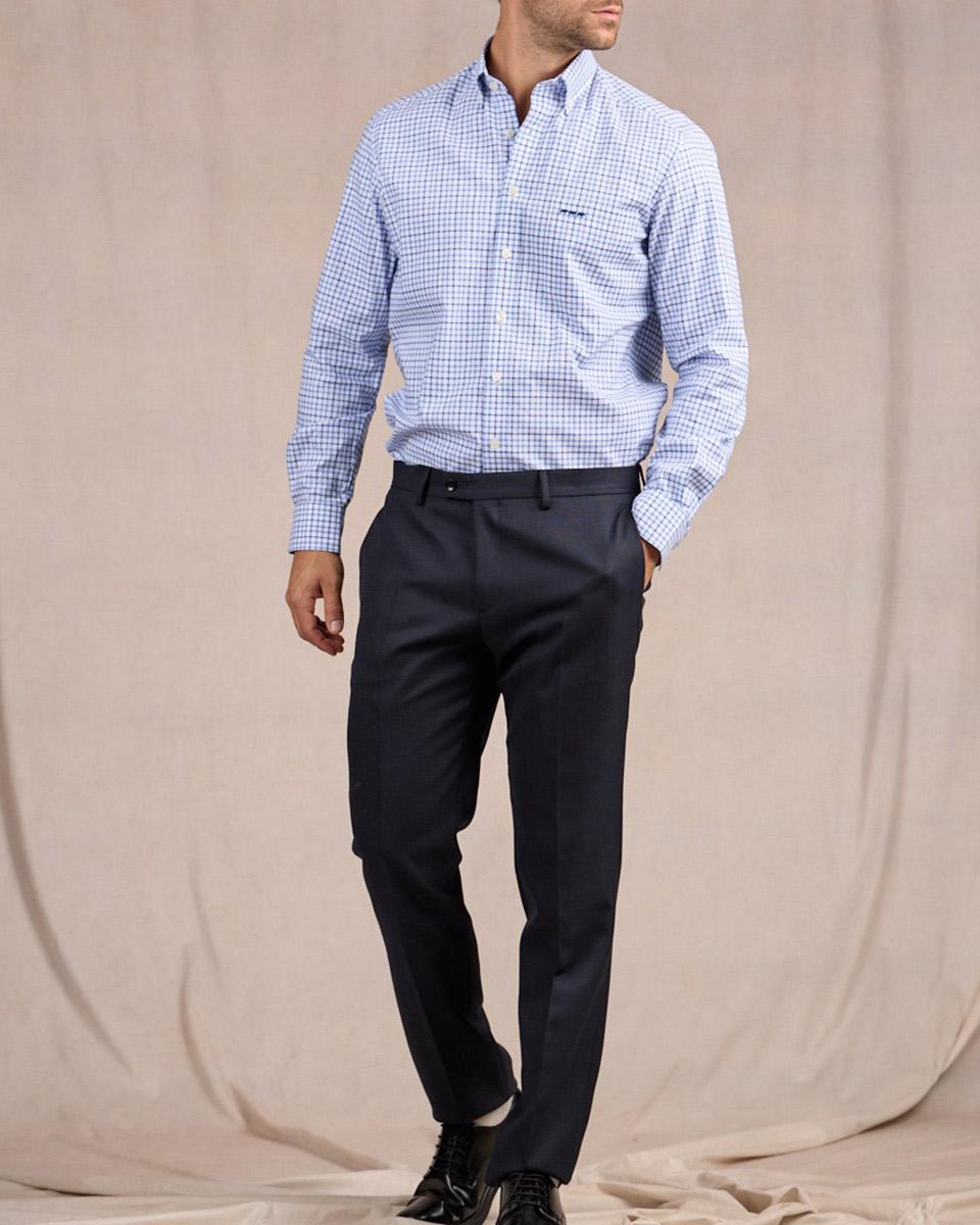 Chemise à carreaux bleu