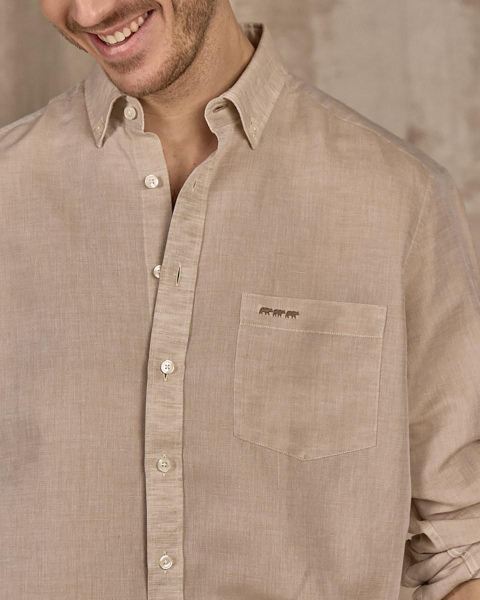 Chemise unie beige