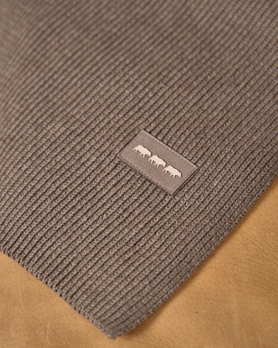 Écharpe unie en tricot beige