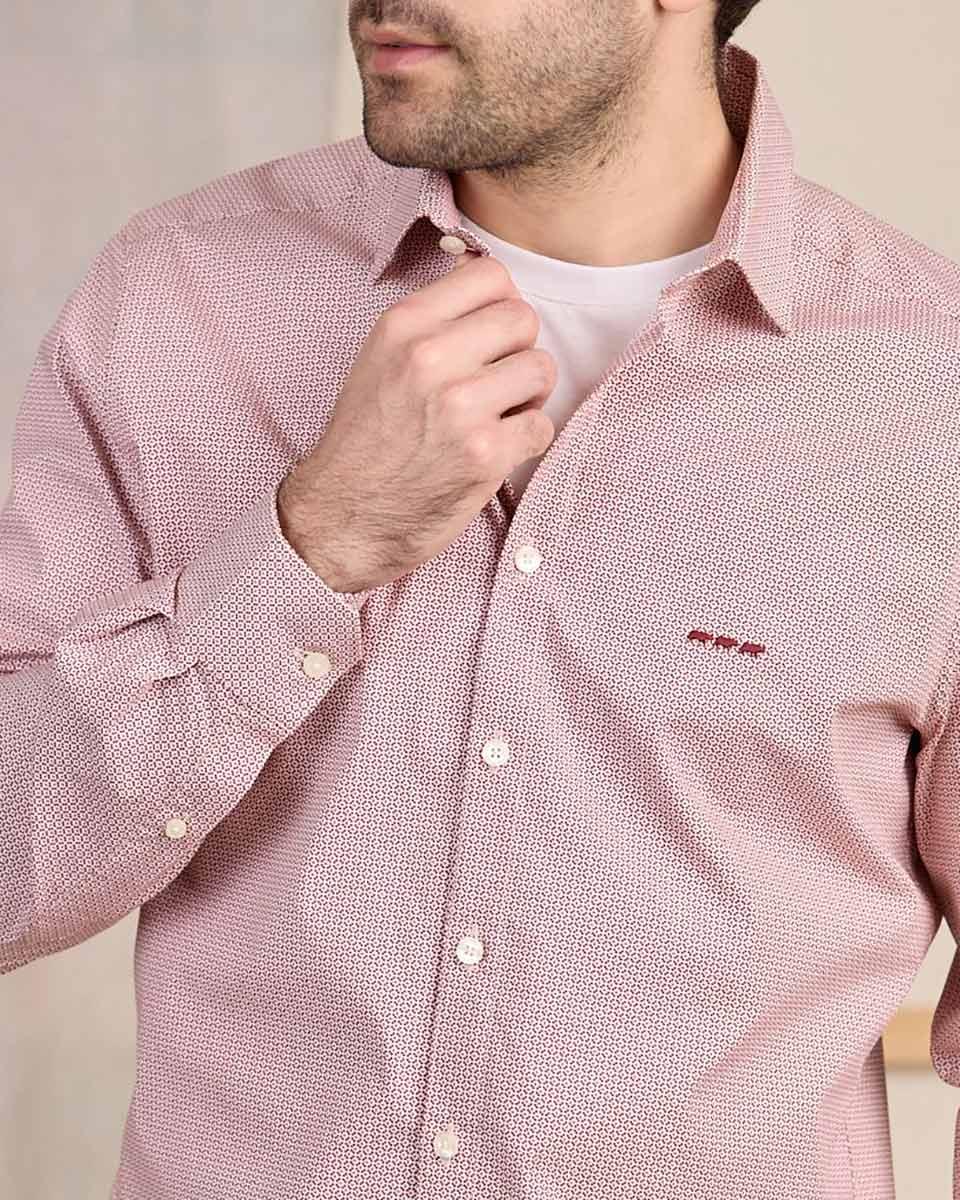 Chemise à motifs graphiques blanc