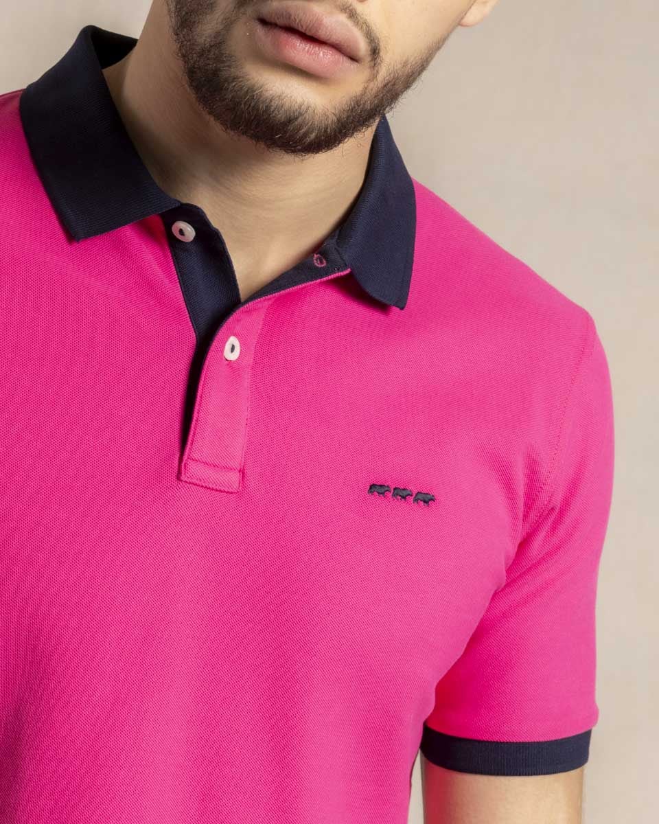 Polo contrasté