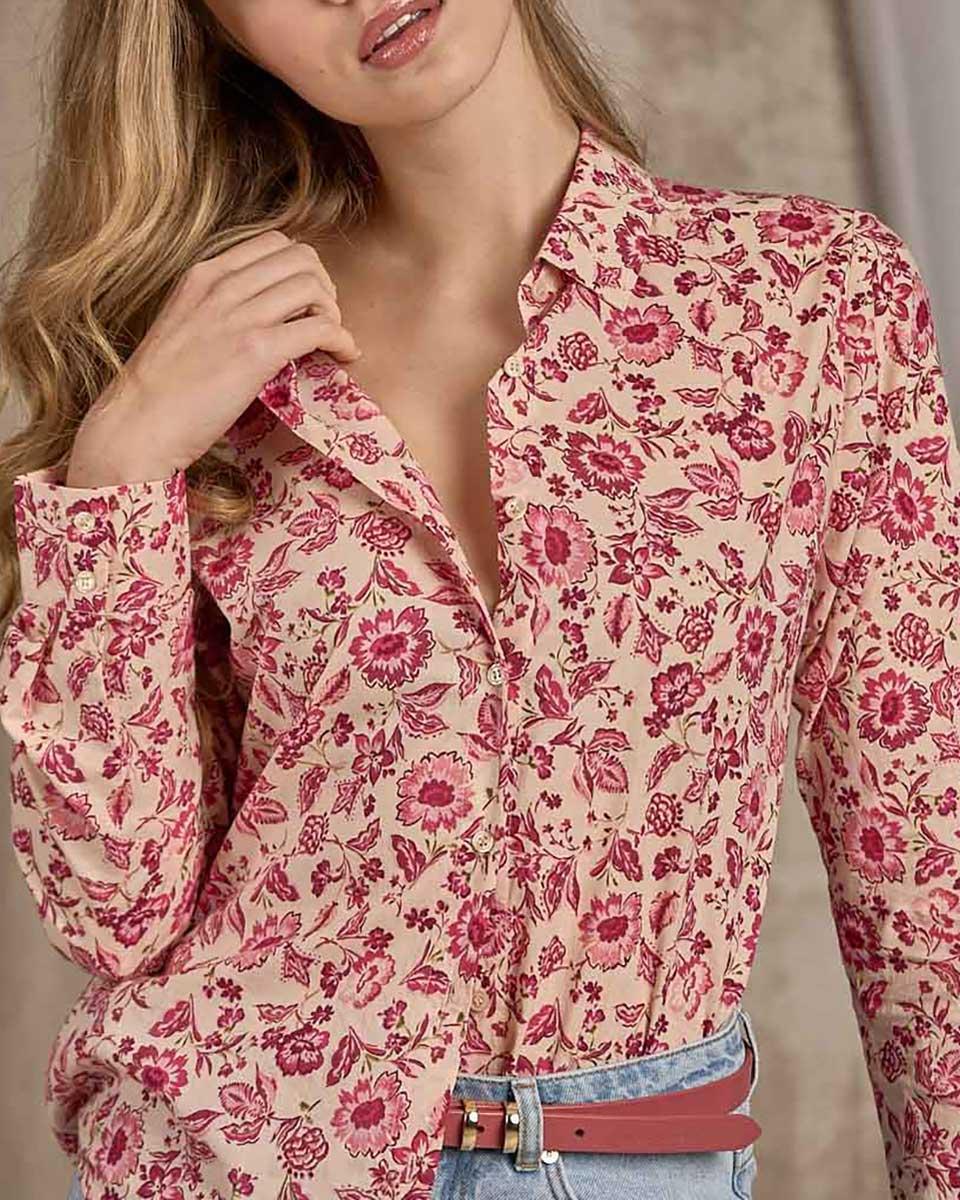 Chemise imprimée rose