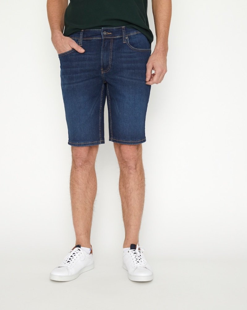 Bermuda uni jean en coton bleu
