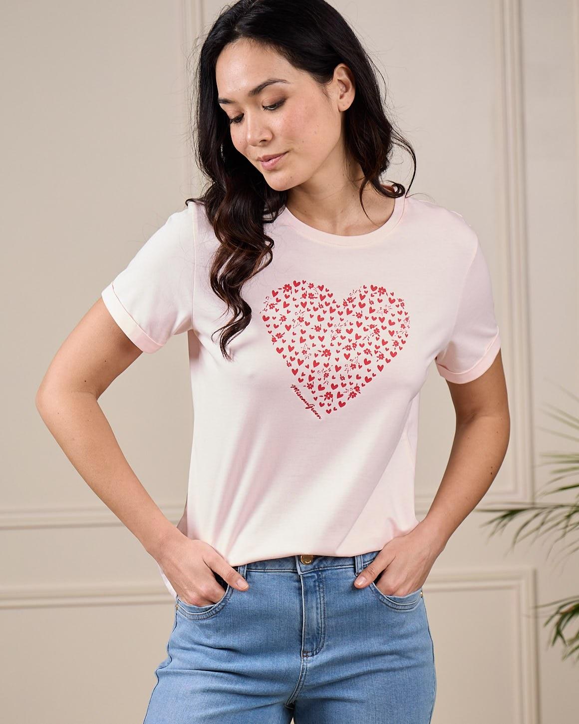 T-shirt cœur Grayce rose