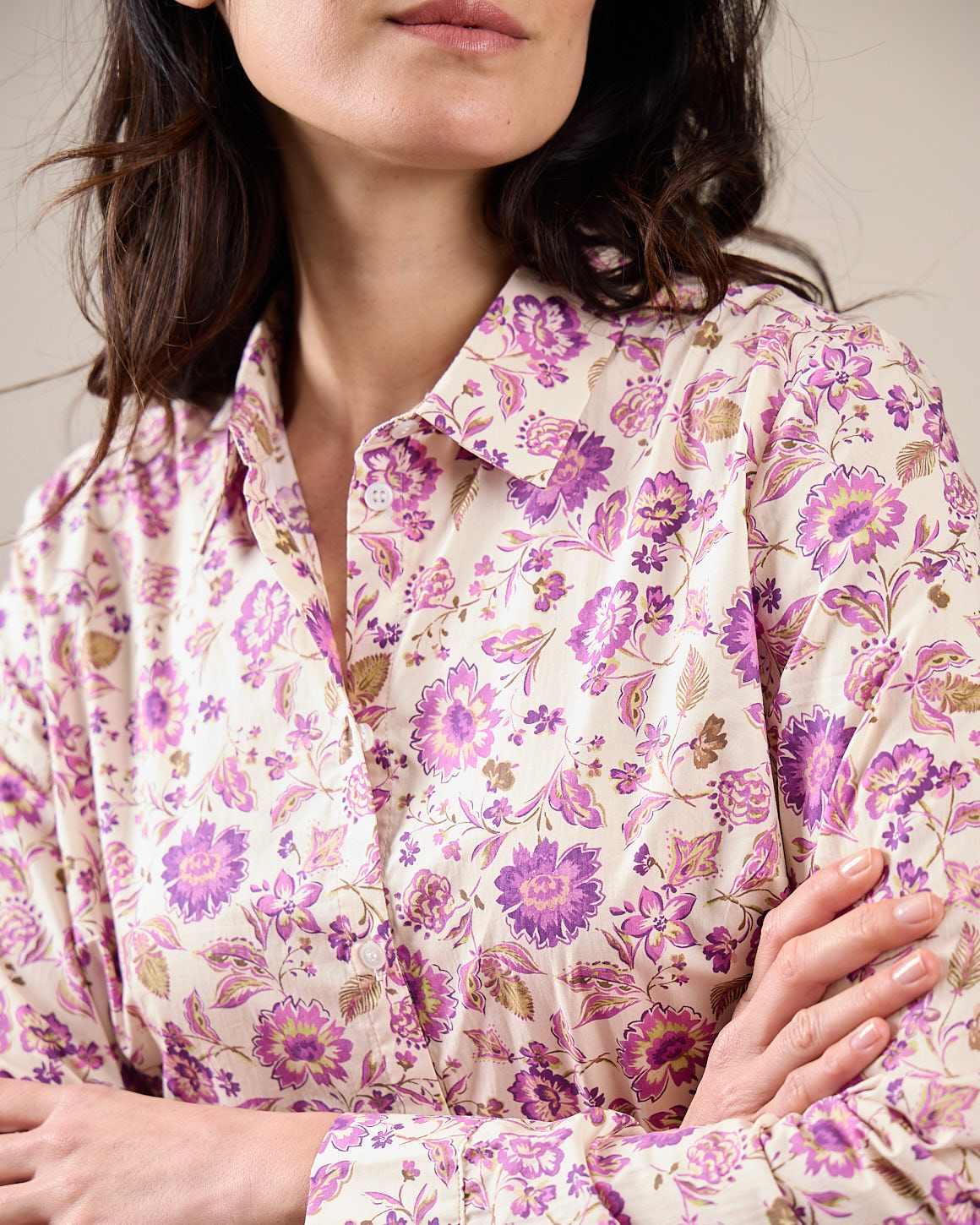 Chemise imprimée Émilia violet