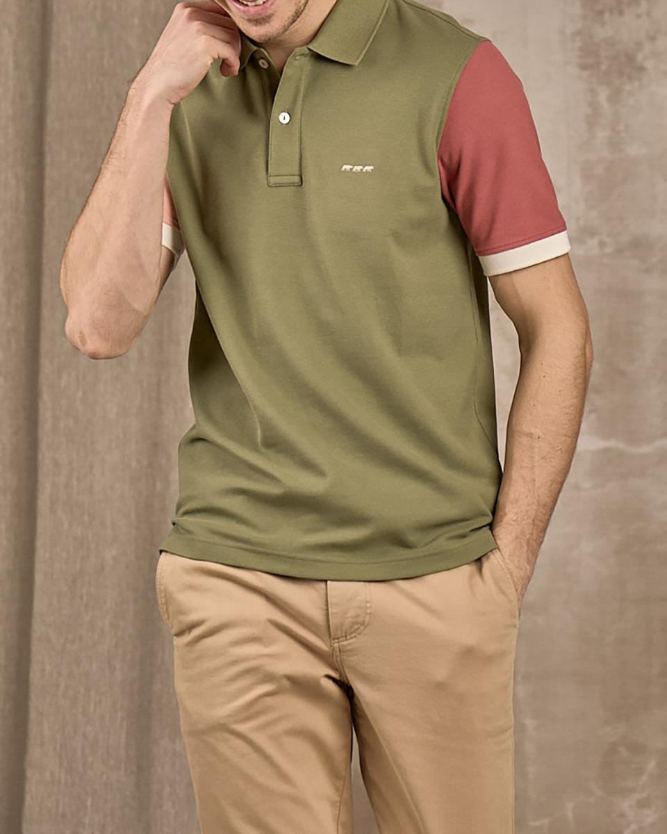 Polo color block vert