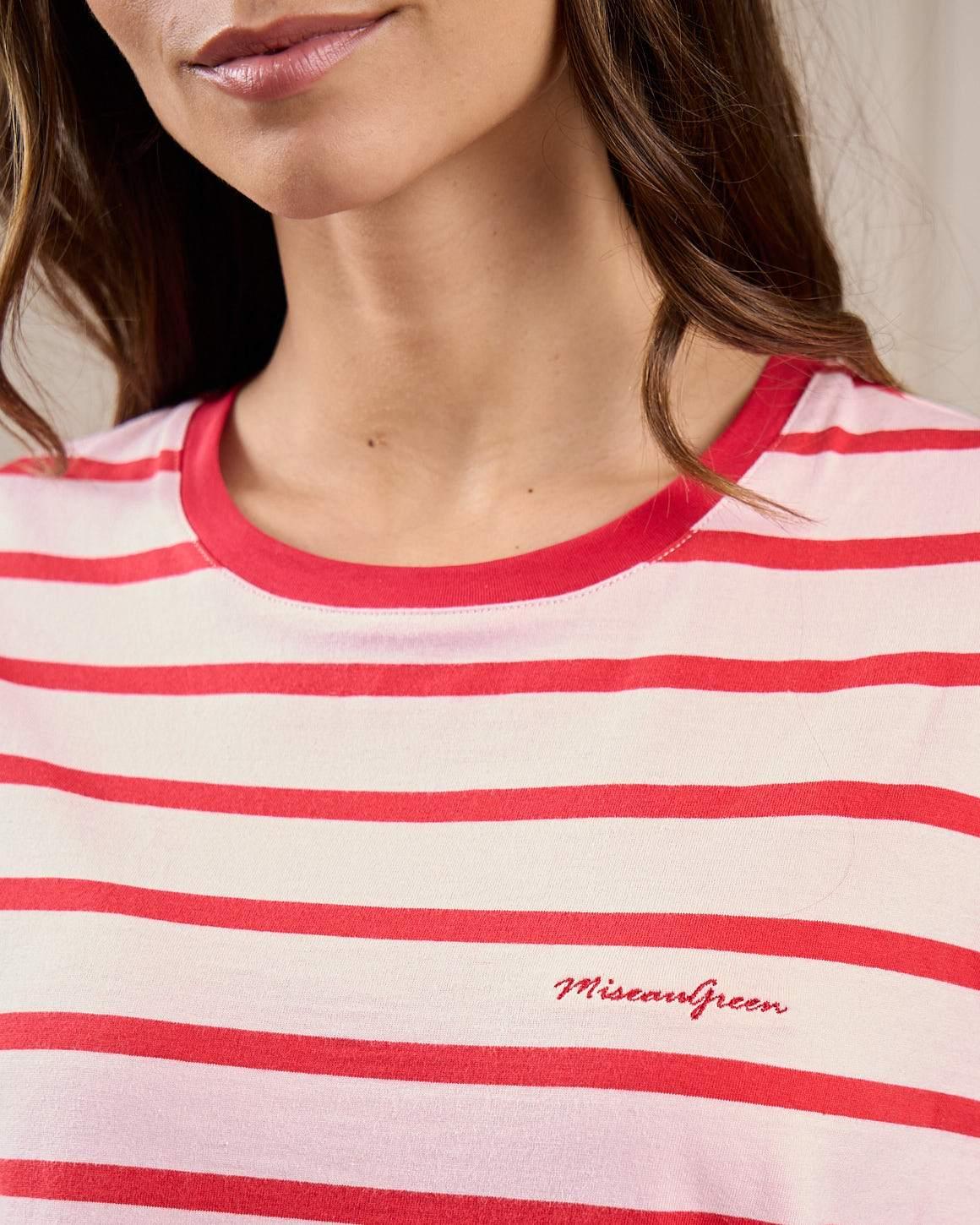 T-shirt brodé Garret rose