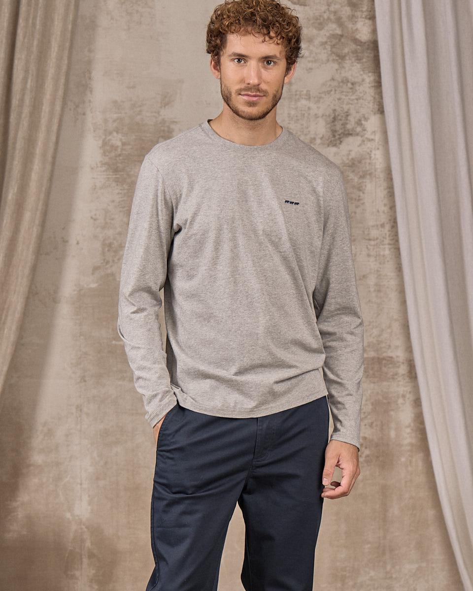 T-shirt col rond gris