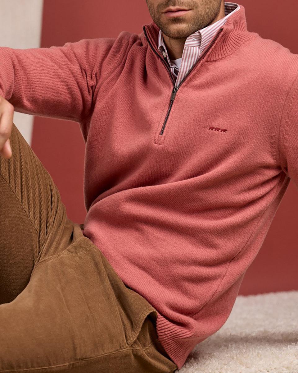 Pull col camionneur rose