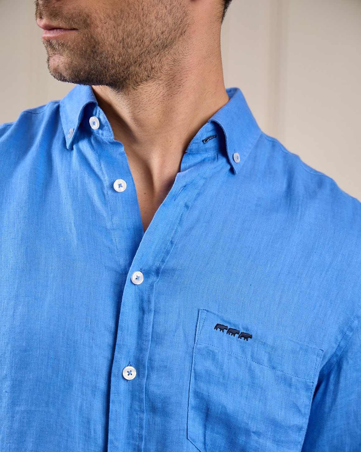 Chemise lin Gibson bleu